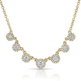 Diamond Mini Halo Necklace-Necklaces-majolie-Yellow Gold-