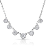 Diamond Mini Halo Necklace-Necklaces-majolie-White Gold-