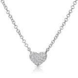 14K Yellow Gold Diamond Mini Heart Necklace-Necklaces-majolie-White Gold-