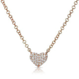 14K Yellow Gold Diamond Mini Heart Necklace-Necklaces-majolie-Rose Gold-