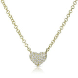 14K Yellow Gold Diamond Mini Heart Necklace-Necklaces-majolie-Yellow Gold-