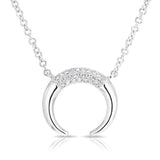 Diamond Mini Moon Necklace-Necklaces-majolie-White Gold-