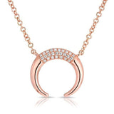Diamond Mini Moon Necklace-Necklaces-majolie-Rose Gold-