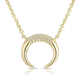 Diamond Mini Moon Necklace-Necklaces-majolie-Yellow Gold-
