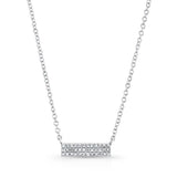 Diamond Mini Pave Bar Necklace-Necklaces-majolie-White Gold-
