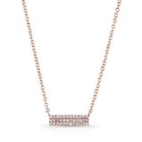Diamond Mini Pave Bar Necklace-Necklaces-majolie-Rose Gold-