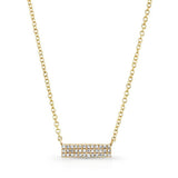 Diamond Mini Pave Bar Necklace-Necklaces-majolie-Yellow Gold-