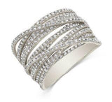 14K Yellow Gold Diamond Multi Crossover Ring-Rings-majolie-White Gold-4-