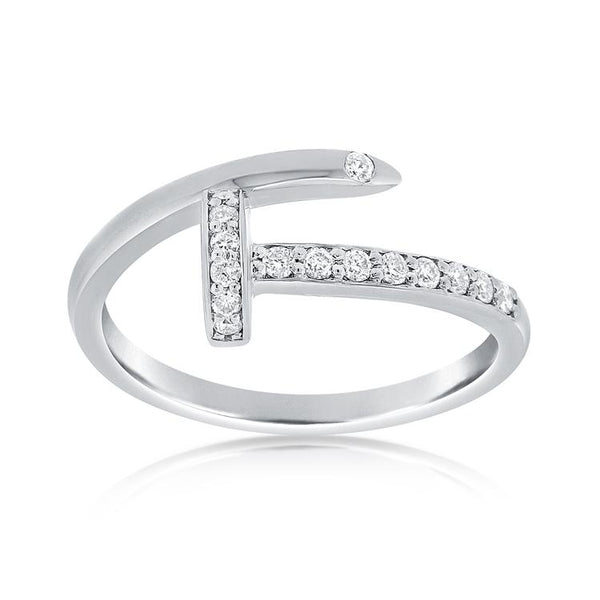 14K White Gold Diamond Nail Ring-Rings-Maurice's Jewelers-4-