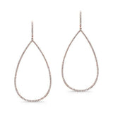 Diamond Open Pear Shape Dangle Earrings-EARRINGS-majolie-Rose Gold-
