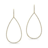 Diamond Open Pear Shape Dangle Earrings-EARRINGS-majolie-Yellow Gold-