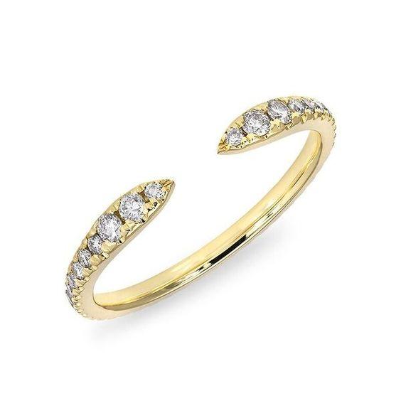 14K White Gold Open Diamond Ring