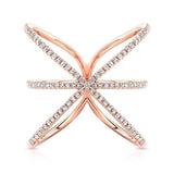 Diamond Open Starburst Ring-Rings-majolie-Rose Gold-4-