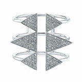 14K Yellow Gold Diamond Open Triple Band Triangle Ring-Rings-majolie-White Gold-5-