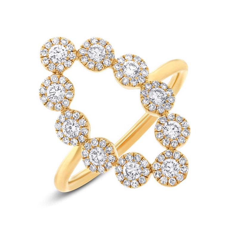 14K White Gold Diamond Oval Halo Ring
