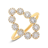 14K Yellow Gold Diamond Oval Halo Ring