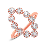 14K Yellow Gold Diamond Oval Halo Ring-Rings-Maurice's Jewelers-Rose Gold-4-