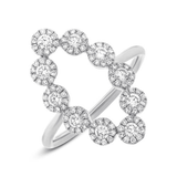14K Yellow Gold Diamond Oval Halo Ring-Rings-Maurice's Jewelers-White Gold-4-