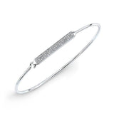 14K Yellow Gold Diamond Pave Bar Hook Bangle-Bracelets-majolie-White Gold-