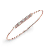 14K Yellow Gold Diamond Pave Bar Hook Bangle-Bracelets-majolie-Rose Gold-