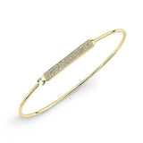 14K Yellow Gold Diamond Pave Bar Hook Bangle-Bracelets-majolie-Yellow Gold-