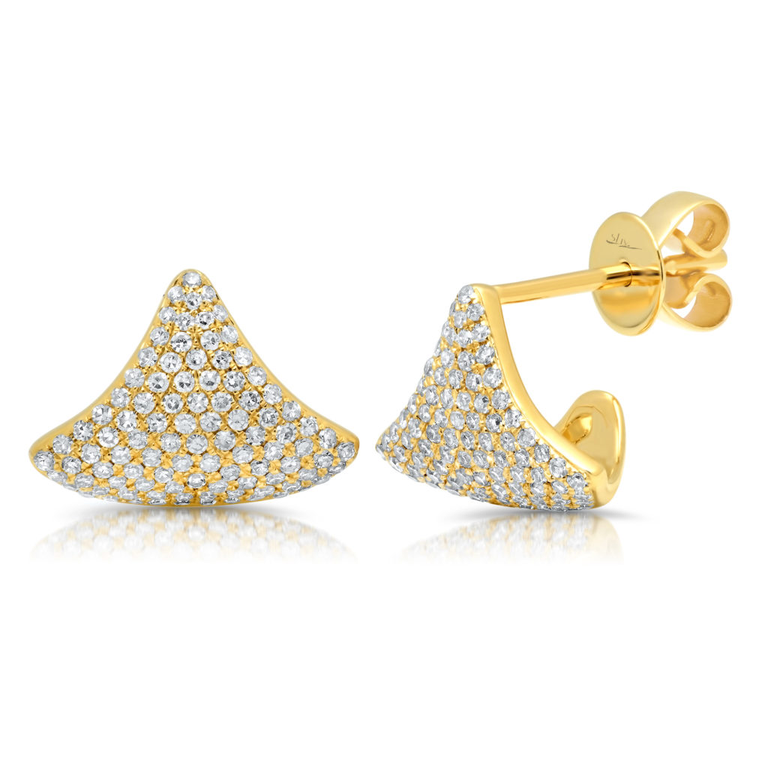 14K Rose Gold Diamond Pave Cuff Earring