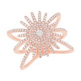 14K Rose Gold Diamond Pave Starburst Ring