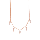 14K White Gold Diamond Pave Triangle Necklace-Necklaces-Maurice's Jewelers-Rose Gold-