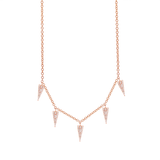 14K Rose Gold Diamond Pave Triangle Necklace
