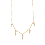 14K Yellow Gold Diamond Pave Triangle Necklace