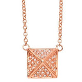 Diamond Pyramid Pendant-Necklaces-majolie-Rose Gold-