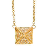 Diamond Pyramid Pendant-Necklaces-majolie-Yellow Gold-