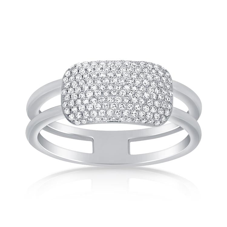 14K Yellow Gold Diamond Rectangle Bar Ring-Rings-Maurice's Jewelers-White Gold-4-
