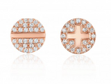 Diamond Screw Stud Earrings-Earrings-majolie-Rose Gold-