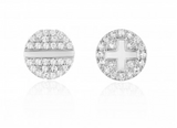 Diamond Screw Stud Earrings-Earrings-majolie-White Gold-