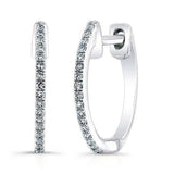 Diamond Single Row Petite Huggie Earrings-earrings-majolie-White Gold-