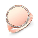 Diamond Solid Circle Ring-Rings-majolie-Rose Gold-4-