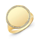 Diamond Solid Circle Ring-Rings-majolie-Yellow Gold-4-