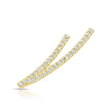 Diamond Split Bar Ear Climber-earrings-majolie-Yellow Gold-Left-