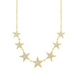 14K Yellow Gold Diamond (7) Star Necklace-Necklaces-Maurice's Jewelers-Yellow Gold-