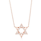 14K Rose Gold Diamond Star of David Necklace-Necklaces-Maurice's Jewelers-Rose Gold-