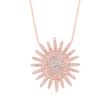 14K White Gold Diamond Sunburst Necklace-Necklaces-Maurice's Jewelers-Rose Gold-