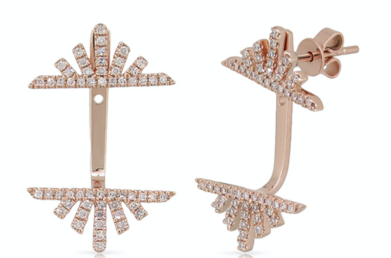 14K Rose Gold Diamond Sunrise/Sunset Jacket Earrings