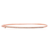 14K Yellow Gold Diamond Thin Bar Bangle-Bracelets-majolie-Rose Gold-