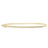 14K Yellow Gold Diamond Thin Bar Bangle-Bracelets-majolie-Yellow Gold-