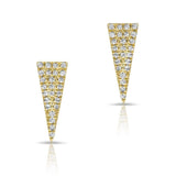 14K White Gold Diamond Triangle Stud Earrings