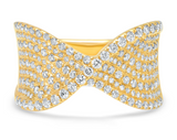 14K White Gold Diamond Twist Fashion Ring