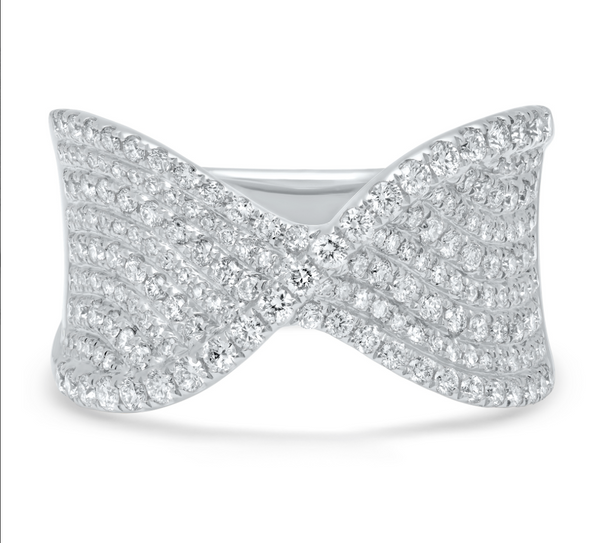14K Yellow Gold Diamond Twist Fashion Ring-Rings-Maurice's Jewelers-White Gold-4-