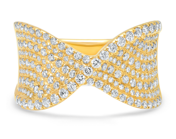 14K White Gold Diamond Twist Fashion Ring-Rings-Maurice's Jewelers-Yellow Gold-4-