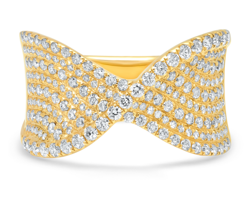 14K White Gold Diamond Twist Fashion Ring-Rings-Maurice's Jewelers-Yellow Gold-4-